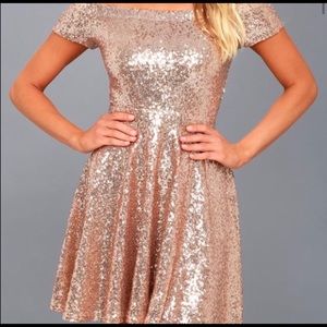 Lulus Dazzle Gold Dress